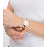 Daniel Wellington DW00100209 Iconic Link Women’s Watch – White Dial with Rose Gold Steel Bracelet
