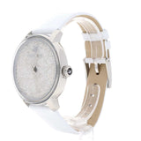 Swarovski Crystalline Hours Silver Dial White Leather Strap Watch for Women - 5295383