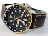 Seiko 5 Sports SSK036K1 SKX GMT Automatic Men's Watch – Mocha Black Dial & Brown Leather Strap