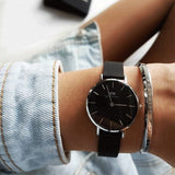 Daniel Wellington DW00100246 Petite Ashfield Women’s Watch – Black Dial with Black Mesh Strap