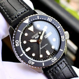 Seiko 5 Sports SRPD65K3 Automatic Men's Watch – Black Dial & Black Silicone Strap