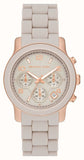 Michael Kors MK7386 Runway Chronograph Quartz Women's Watch – Grey Dial & Grey Silicone Strap
