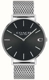 Coach Charles 14602144 Men's Watch – Black Dial with Silver Mesh Bracelet