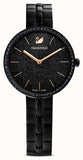 Swarovski Cosmopolitan PVD Black Dial Black Steel Strap Watch for Women - 5547646