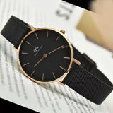 Daniel Wellington Petite Ashfield Black Dial Black Mesh Bracelet Watch Watch For Women - DW00100201
