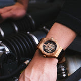 Maserati Potenza Automatic Skeleton Black Dial Black Leather Strap Watch For Men - R8821108039