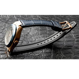 Maserati Triconic Skeleton Black Dial Blue Leather Strap Watch For Men - R8821139001