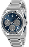 Maserati R8873632004 Trimarano Chronograph Men’s Watch – Blue Dial & Silver Steel Strap