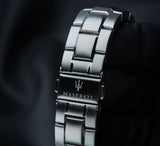 Maserati Successo Solar Edition Black Dial Silver Steel Strap Watch For Men - R8873645003