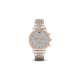 Emporio Armani Beta Chronograph Grey Dial Two Tone Steel Strap Watch For Men - AR1864