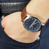 Armani Exchange Hampton AX2133 Men's Chronograph Watch – Blue Dial with Brown Leather Strap