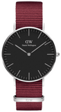 Daniel Wellington DW00100274 Classic Roselyn Women's Watch – Black Dial & Maroon Nylon Strap