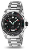 Gucci YA136221 Dive Quartz Men's Watch – Black Dial & Silver Steel Bracelet