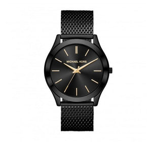 Michael Kors Slim Runway Black Dial Black Mesh Strap Watch for Women - MK8607