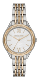 Michael Kors MK7084 Mindy Three-Hand Quartz Women's Watch – White Dial & Two-Tone Steel Strap