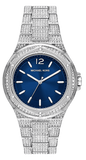 Michael Kors MK6990 Lennox Three-Hand Women's Watch – Blue Dial & Silver Steel Strap