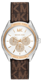 Michael Kors MK7205 Jessa Multifunction Women's Watch – Silver Dial & Brown Leather Strap