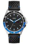 Fossil FS5321 Sport 54 Day Date Men's Watch – Black Dial & Black Leather Strap