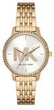 Michael Kors MK1051 Three-Hand Quartz Women's Watch – Silver Dial & Gold Steel Strap