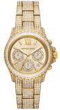 Michael Kors MK7254 Everest Chronograph Women's Watch – Gold Dial with Crystals & Gold Steel Strap