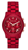 Michael Kors MK7436 Runway Chronograph Quartz Women's Watch – Red Dial & Red Steel Strap