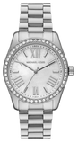Michael Kors MK1087 Lexington Quartz Women's Watch – Crystal-Accented Mother of Pearl White Dial & Silver Steel Strap