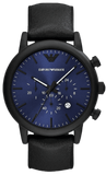 Emporio Armani AR11351 Luigi Analog Men's Watch – Blue Dial with Black Leather Strap