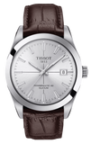 Tissot T127.407.16.031.01 Gentleman Powermatic 80 Silicium Automatic Men's Watch – Silver Dial & Brown Leather Strap