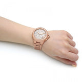 Michael Kors Camille Chronograph White Dial Rose Gold Steel Strap Watch For Women - MK7271