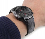 Hugo Boss Rafale Chronograph Grey Dial Grey Leather Strap Watch For Men - 1513445