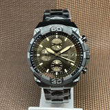 Fossil FS5851 Bronson Chronograph Men’s Watch – Black Dial with Black Steel Strap