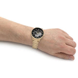 Armani Exchange Cayde AX2747 Men's Chronograph Watch – Black Dial with Gold-Tone Stainless Steel Strap