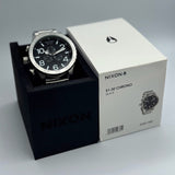 Nixon 51-30 Chrono Black Dial Silver Steel Strap Watch for Men - A083-000