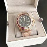 Michael Kors MK6972 Everest Chronograph Quartz Women's Watch – Black Dial & Rose Gold Steel Strap