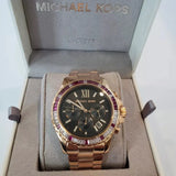 Michael Kors MK6972 Everest Chronograph Quartz Women's Watch – Black Dial & Rose Gold Steel Strap
