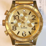 Nixon 48-20 Chrono Gold Dial Gold Steel Strap Watch for Men - A486-502