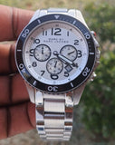 Marc Jacobs Rock Chronograph White Dial Silver Steel Strap Watch for Men - MBM5027
