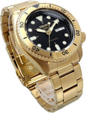 Seiko 5 Sports Automatic Black Dial Gold Steel Strap Watch For Men - SRPK18