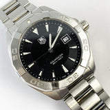 Tag Heuer Aquaracer 41mm Quartz Black Dial Silver Steel Strap Watch for Men - WAY1110.BA0928