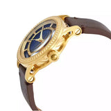 Versace Code Quartz Blue Dial Brown Leather Strap Watch For Men - VEPO00220
