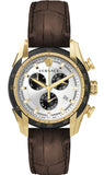 Versace VE2I00221 V-Ray Chronograph Quartz Men's Watch – White Dial & Brown Leather Strap