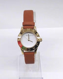 Marc Jacobs Mini Blade White Dial Brown Leather Strap Watch for Women - MBM1219