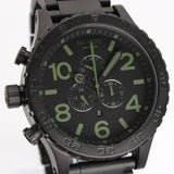 Nixon 51-30 Chrono Black Dial Black Steel Strap Watch for Men - A083-1042