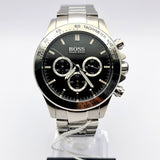 Hugo Boss Ikon Black Dial Silver Steel Strap Watch for Men - 1512965