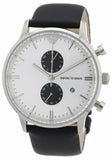 Emporio Armani AR0385 Gianni Men's Watch – White Dial & Black Leather Strap