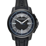 Maserati SFIDA Black Dial Black Rubber Strap Watch For Men - R8851123004