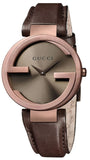 Gucci YA133309 Interlocking G Women's Watch – Brown Dial & Brown Leather Strap