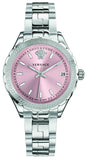 Versace V12010015 Hellenyium Women's Watch – Pink Dial & Silver Steel Strap
