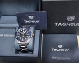 Tag Heuer Aquaracer Calibre 5 Blue Dial Silver Steel Strap Watch for Men - WAY201B.BA0927