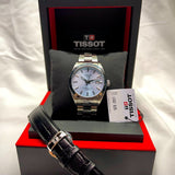 Tissot T127.407.11.351.00 Gentleman Powermatic 80 Silicium Men's Watch – Ice Blue Dial & Silver Steel Strap